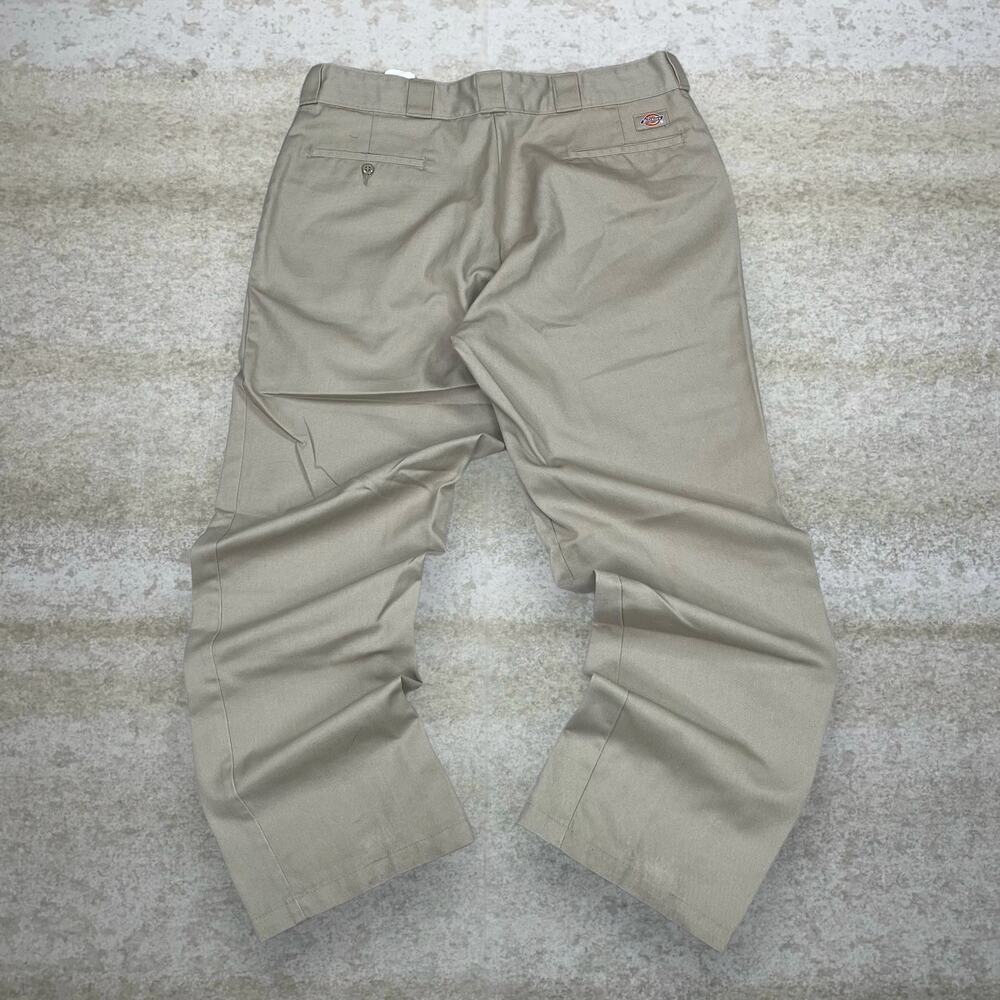 Vintage Y2K Dickies Khakis Pants 38x32 Original Fit Tan Cotton 874 Flat Front